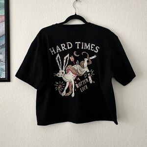 Octopied Mind “Hard Times Rotten Luck” Crop Tee | Size XL | Alt Streetwear